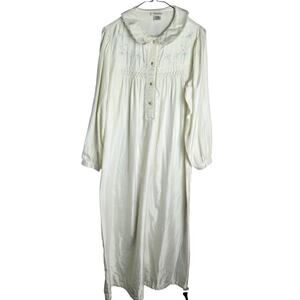 Vintage Barbizon Embroidered Long Nightgown cream, sz S Prairie, cottagecore